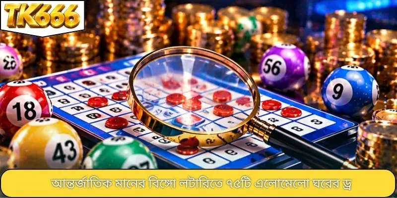 আন্তর্জাতিক মানের বিঙ্গো লটারিতে ৭৫টি এলোমেলো ঘরের ড্র