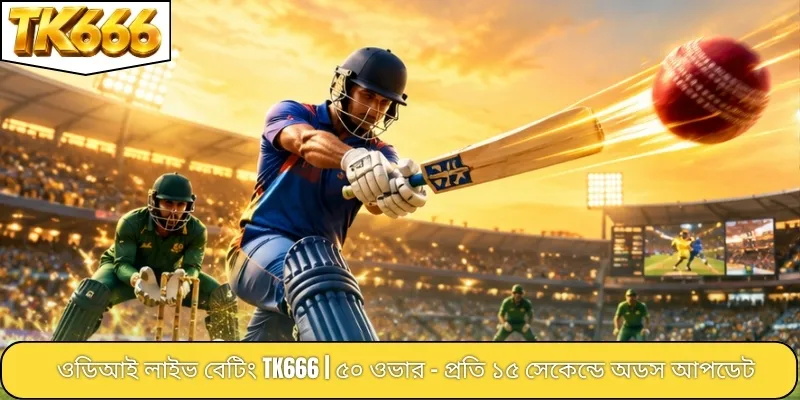 ওডিআই লাইভ বেটিং TK666 | ৫০ ওভার – প্রতি ১৫ সেকেন্ডে অডস আপডেট
