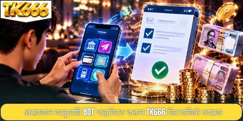 প্রয়োজন অনুযায়ী BDT পদ্ধতিতে করুন TK666 ডিপোজিট সহজে