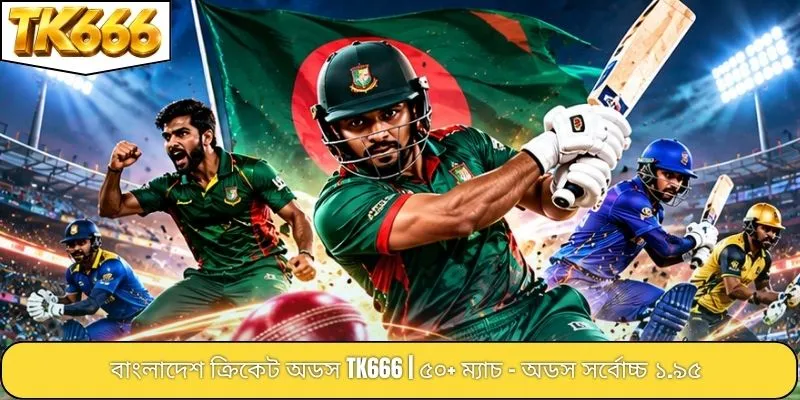বাংলাদেশ ক্রিকেট অডস TK666 | ৫০+ ম্যাচ - অডস সর্বোচ্চ ১.৯৫