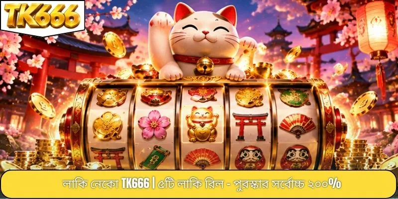লাকি নেকো TK666 | ৫টি লাকি রিল - পুরস্কার সর্বোচ্চ ২০০%